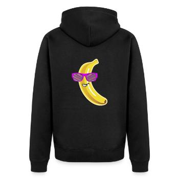 Banana casual sunglasses hot summer heat fruit - Unisex Premium Organic Zip Hoodie - black - Back - Nico (187cm)