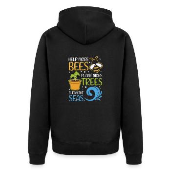 Save the Earth Environmental Protection - Unisex Premium Organic Zip Hoodie - black - Back - Nico (187cm)