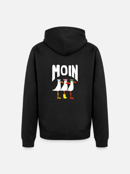 Moin Ostsee Nordsee - Unisex Premium Bio Zip Hoodie - Schwarz
