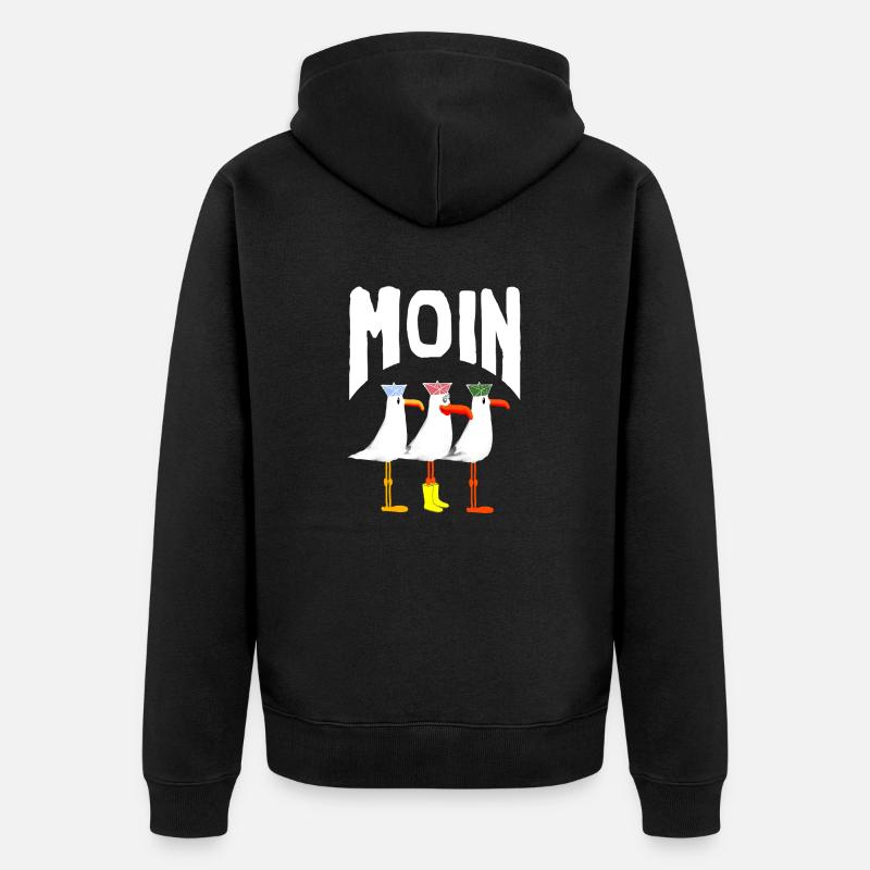Moin Ostsee Nordsee - Unisex Premium Bio Zip Hoodie - Schwarz