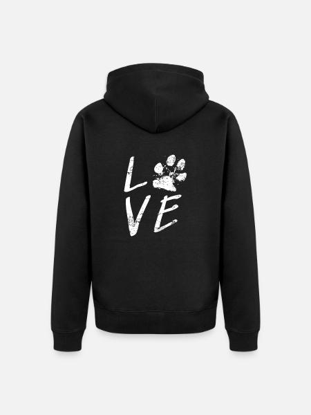 Tierfreund - Unisex Premium Bio Zip Hoodie - Schwarz