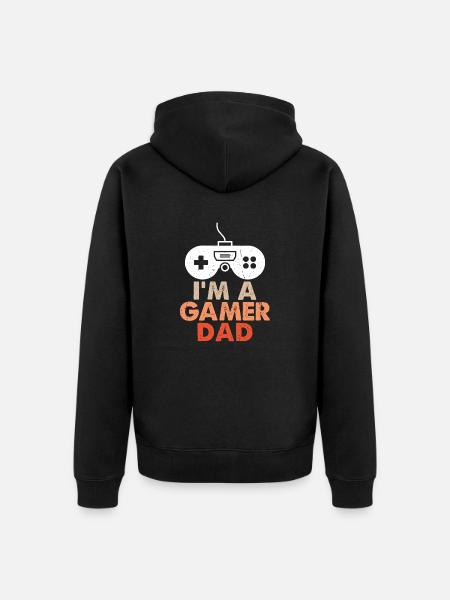 i m a gamer dad - Unisex Premium Organic Zip Hoodie - black