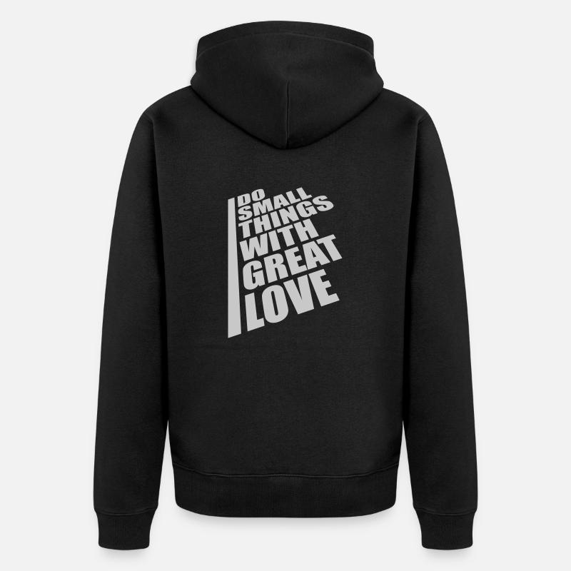 Zitat do small things - Unisex Premium Bio Zip Hoodie - Schwarz