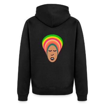 Beautiful black African woman - Unisex Premium Organic Zip Hoodie - black - Back - Nico (187cm)