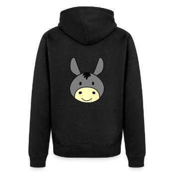 Cute donkey - Unisex Premium Bio Zip Hoodie - Schwarz - Hinten - Nico (187cm)