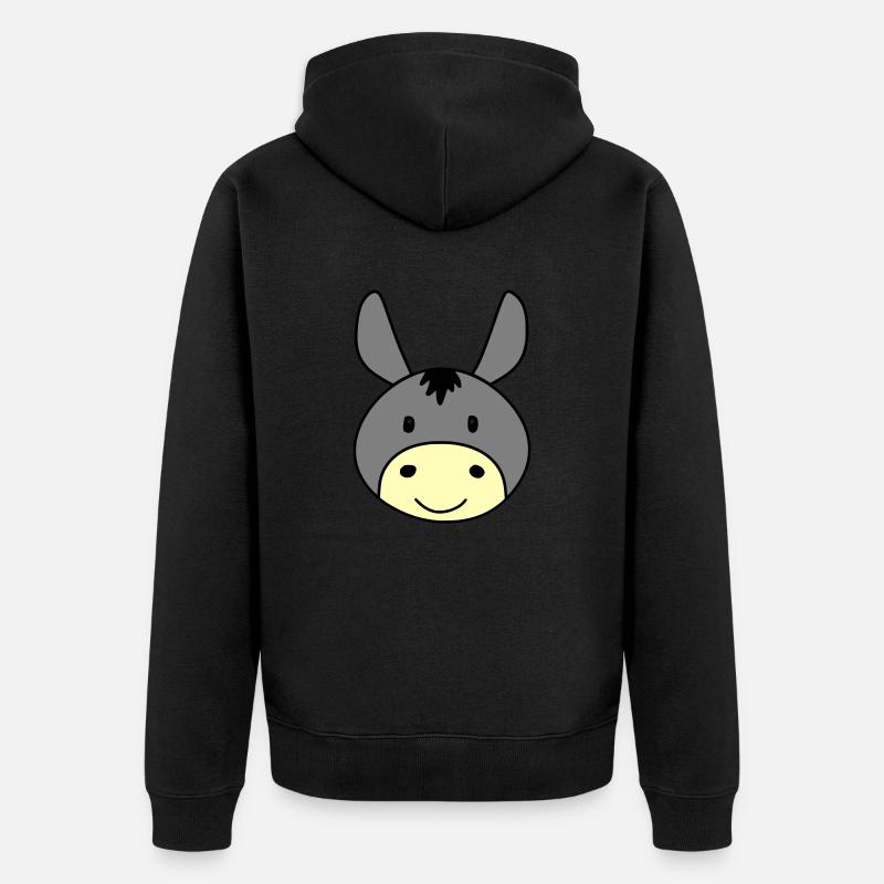 Cute donkey - Unisex Premium Bio Zip Hoodie - Schwarz