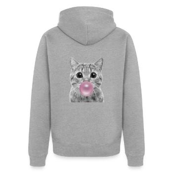 Chat bulle - Veste à capuche bio Premium Unisexe - gris chiné - Dos - Nico (187cm)