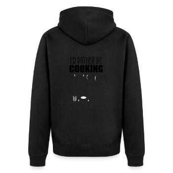 Ich würde lieber lustiges Zitat kochen - Unisex Premium Bio Zip Hoodie - Schwarz - Hinten - Nico (187cm)