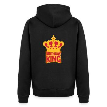 Birthday King Party Logo - Unisex Premium Bio Zip Hoodie - Schwarz - Hinten - Nico (187cm)