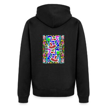 Pop art Motif Visage Graffiti - Veste à capuche bio Premium Unisexe - noir - Dos - Nico (187cm)