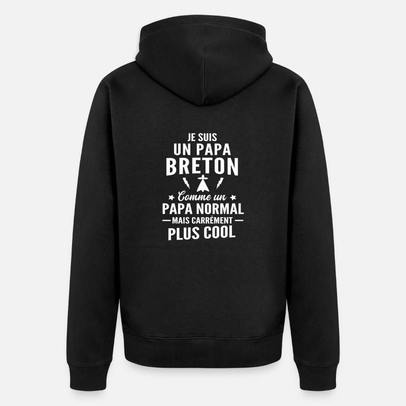 papa breton - Veste à capuche bio Premium Unisexe - noir