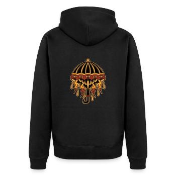 Parapluie de tatouage traditionnel de la vieille école - Veste à capuche bio Premium Unisexe - noir - Dos - Nico (187cm)