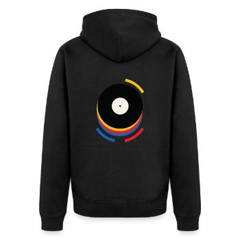 Enregistrement de musique - Veste à capuche bio Premium Unisexe - noir - Dos - Nico (187cm)