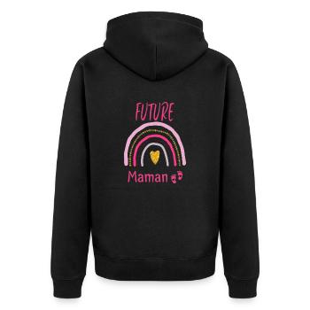 future Maman - Veste à capuche bio Premium Unisexe - noir - Dos - Nico (187cm)