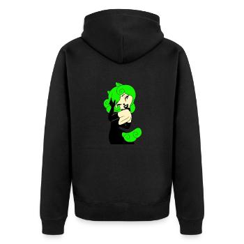 Capuche Femme Gothique Chevaux Vert Robe Noir 2022 - Veste à capuche bio Premium Unisexe - noir - Dos - Nico (187cm)