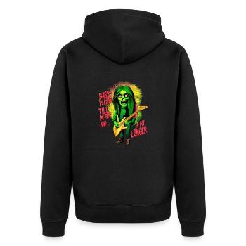Bass Player Till Death - Unisex Premium Bio Zip Hoodie - Schwarz - Hinten - Nico (187cm)
