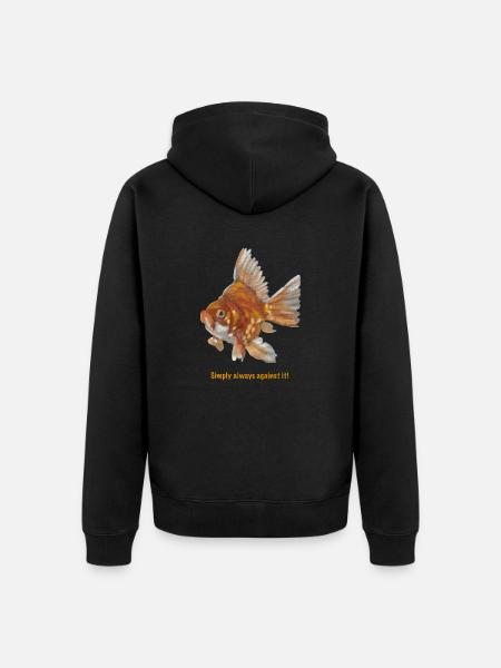 Shaky goldfish - Unisex Premium Organic Zip Hoodie - black