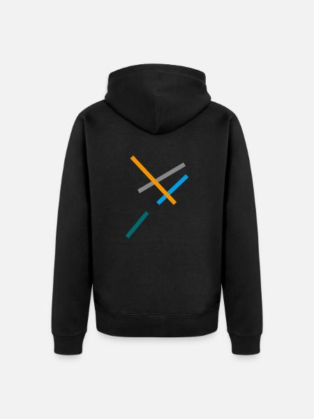 Minimal stripe design - Unisex Premium Organic Zip Hoodie - black