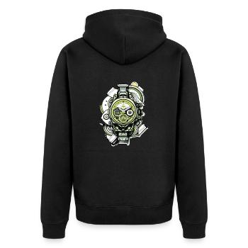 Montre à remontage automatique ou manuel pour les fans de vintage - Veste à capuche bio Premium Unisexe - noir - Dos - Nico (187cm)