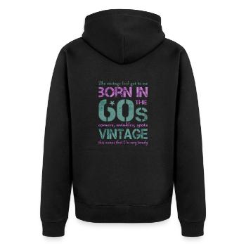 60s Sixties 60s - Unisex Premium Organic Zip Hoodie - black - Back - Nico (187cm)