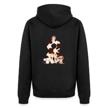 8th anniversary - eighth anniversary animals - Unisex Premium Organic Zip Hoodie - black - Back - Nico (187cm)