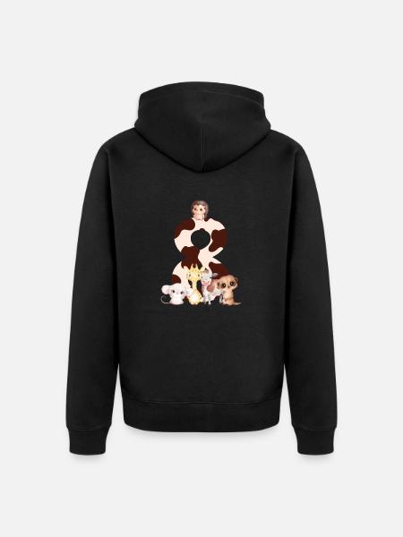8th anniversary - eighth anniversary animals - Unisex Premium Organic Zip Hoodie - black