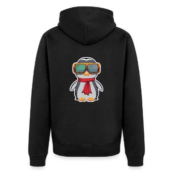 Cute Little Penguin - Unisex Premium Organic Zip Hoodie - black - Back - Nico (187cm)