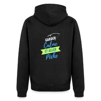 GARDEZ CALME ET ALLER PECHE - Veste à capuche bio Premium Unisexe - noir - Dos - Nico (187cm)