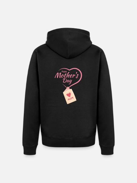 Happy Mouther Day - Unisex Premium Organic Zip Hoodie - black