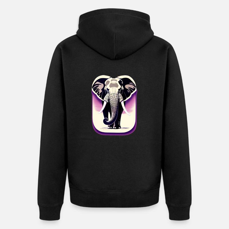 La sagesse éternelle de l’éléphant - Veste à capuche bio Premium Unisexe - noir