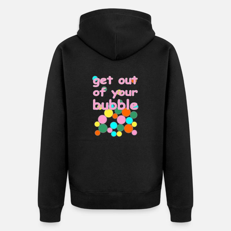 bubble englische Version - Unisex Premium Bio Zip Hoodie - Schwarz