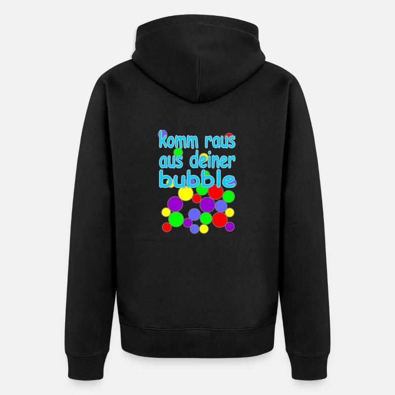 bubble deutsche Version Nr.2 - Unisex Premium Bio Zip Hoodie - Schwarz
