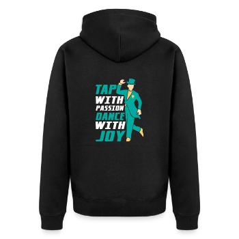 Tap With Passion Dance With Joy Tap Dancer Tap Dan - Unisex Premium Bio Zip Hoodie - Schwarz - Hinten - Nico (187cm)