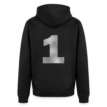 Anniversaire 1 an - Veste à capuche bio Premium Unisexe - noir - Dos - Nico (187cm)