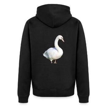Cygne, Canard, Oiseau, Oie - Veste à capuche bio Premium Unisexe - noir - Dos - Nico (187cm)