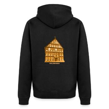 Holzminden Severinsches Haus Niedersachsen - Unisex Premium Organic Zip Hoodie - black - Back - Nico (187cm)