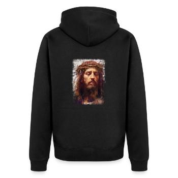 Jésus Bible Religion Chrétienne Croix Chrétienne Chrétienne - Veste à capuche bio Premium Unisexe - noir - Dos - Nico (187cm)
