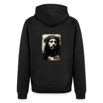 Jésus Bible Religion Chrétienne Croix Chrétienne Chrétienne - Veste à capuche bio Premium Unisexe - noir - Dos - Nico (187cm)