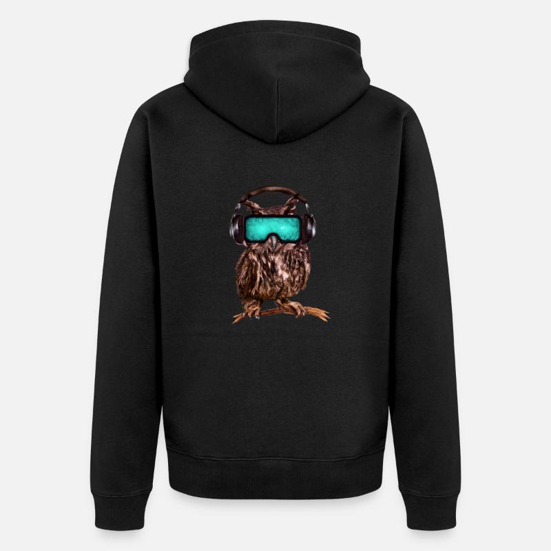 Owl_ 03 - Veste à capuche bio Premium Unisexe - noir