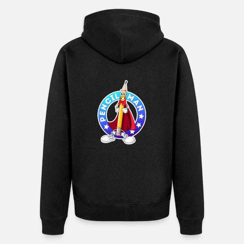 Bleistift-Mann - Unisex Premium Bio Zip Hoodie - Schwarz