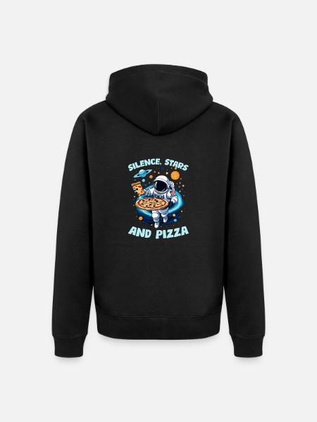 Silence Stars & Pizza - Unisex Premium Organic Zip Hoodie - black