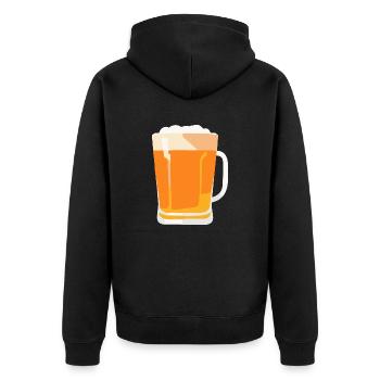 Bier Flsche Krug Saufen Junggesellenabschied 3 - Unisex Premium Bio Zip Hoodie - Schwarz - Hinten - Nico (187cm)