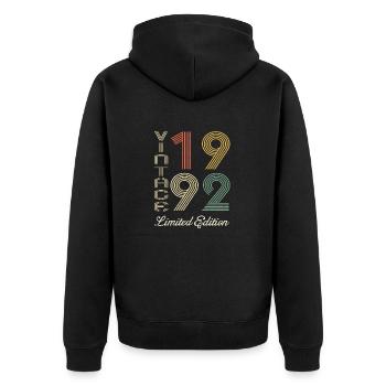 1992 Anniversaire Né en 1992 vintage Rétro. Editio - Veste à capuche bio Premium Unisexe - noir - Dos - Nico (187cm)