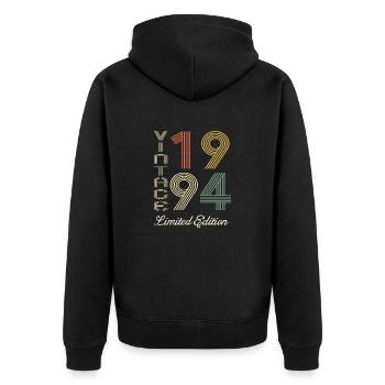 1994 Anniversaire Né en 1994 vintage Rétro. Editio - Veste à capuche bio Premium Unisexe - noir - Dos - Nico (187cm)