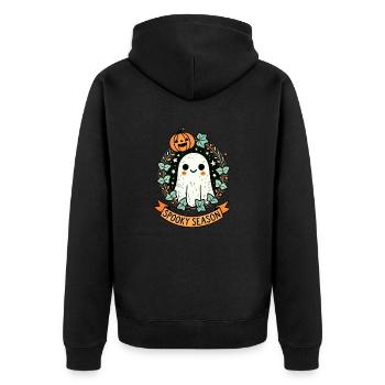 Spooky Season - Unisex Premium Organic Zip Hoodie - black - Back - Nico (187cm)