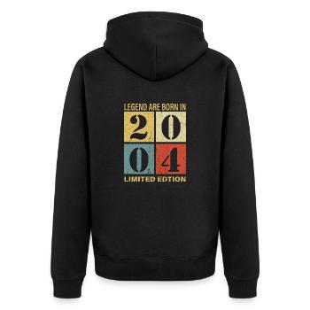 Original Calendar 2004 Vintage Birthday Rec - Unisex Premium Organic Zip Hoodie - black - Back - Nico (187cm)