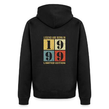 Original Calendrier 1999 Vintage anniversaire rétr - Veste à capuche bio Premium Unisexe - noir - Dos - Nico (187cm)