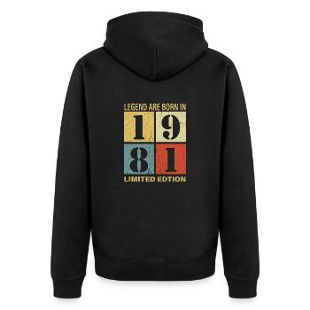 Original Calendrier 1981 Vintage anniversaire rétr - Veste à capuche bio Premium Unisexe - noir - Dos - Nico (187cm)