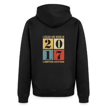 Original Calendar 2017 Vintage Birthday Rec - Unisex Premium Organic Zip Hoodie - black - Back - Nico (187cm)