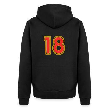 18. 18 ANS. 18e ANNIVERSAIRE. ANNIVERSAIRE 18 ANS. - Veste à capuche bio Premium Unisexe - noir - Dos - Nico (187cm)